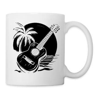 Ukulele Zeichnung - Tasse - Weiß - Rechts