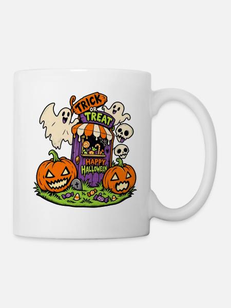 Süßes-oder-Saures-Kürbisparade - Tasse - Weiß