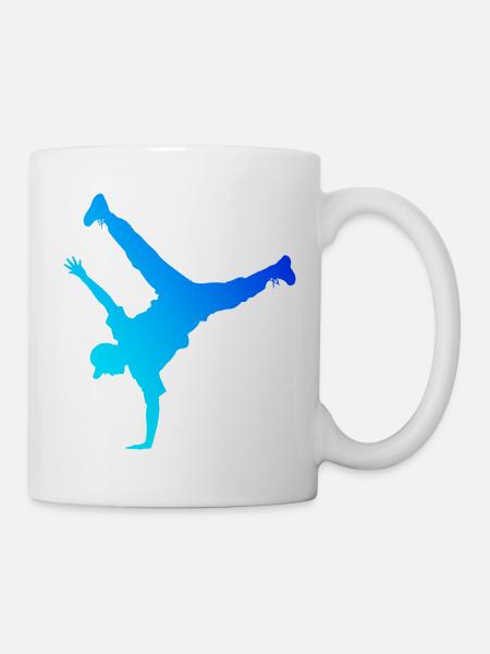 Geschenkidee für den Hip-Hop-Tänzer mit Breakdance - Tasse - Weiß