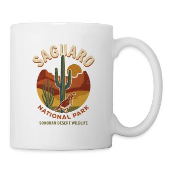 Retro-Saguaro-Sonora-Wüste - Tasse - Weiß - Rechts