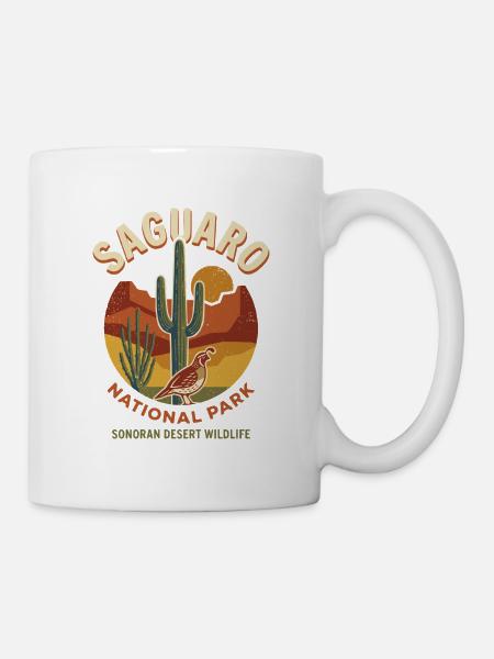 Retro-Saguaro-Sonora-Wüste - Tasse - Weiß