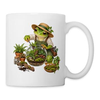 Frosch baut ein Terrarium - Tasse - Weiß - Rechts
