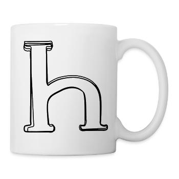 Kleinbuchstabe h handgezeichnet - Tasse - Weiß - Rechts
