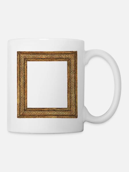 Goldener Bilderrahmen - Tasse - Weiß
