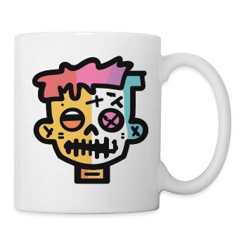 Halloween Monster Totenkopf Bunt - Tasse - Weiß - Rechts