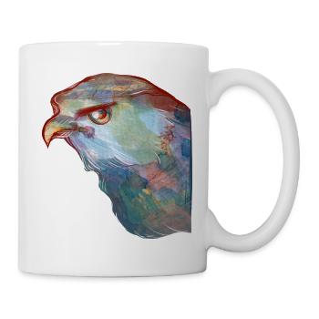 Aquarell Adlerkopf-Abstract - Tasse - Weiß - Rechts