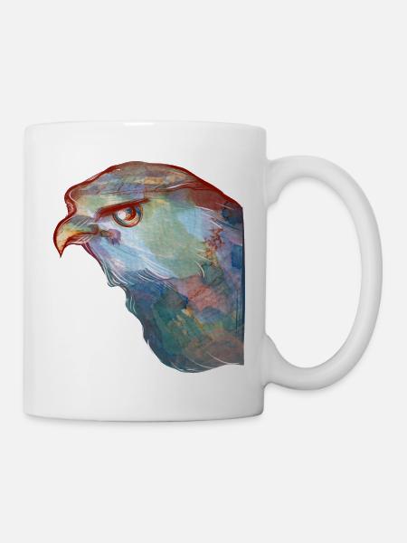Aquarell Adlerkopf-Abstract - Tasse - Weiß