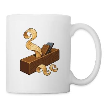 Holzhobel und Späne - Tasse - Weiß - Rechts