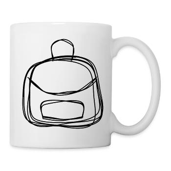Rucksack handgezeichnet - Tasse - Weiß - Rechts