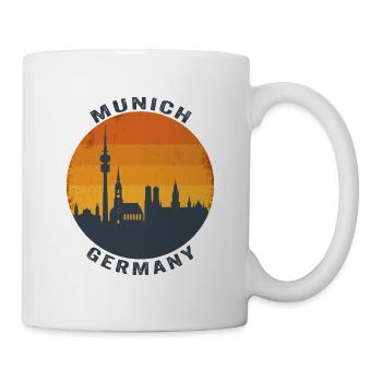 München, Deutschland Retro Skyline - Tasse - Weiß - Rechts