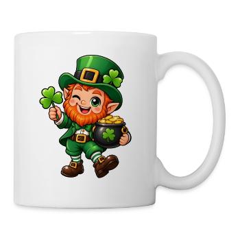 Leprechaun Kawaii Style – Süßer irischer Kobold - Tasse - Weiß - Rechts