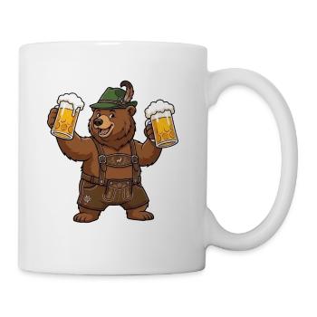 Bierbär Bayerische Tradition Tracht Lederhose Bier - Tasse - Weiß - Rechts