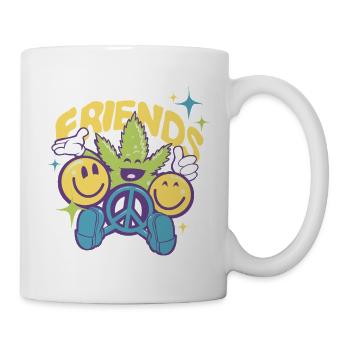 Grüne Freundschaft Peace Blatt - Tasse - Weiß - Rechts