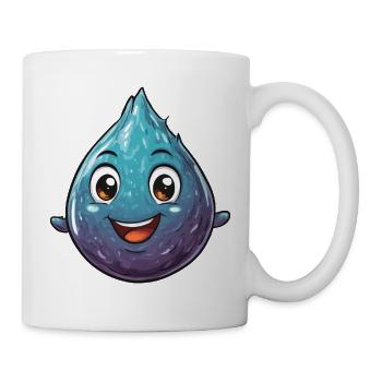 Fröhlicher Wassertropfen Cartoon - Tasse - Weiß - Rechts