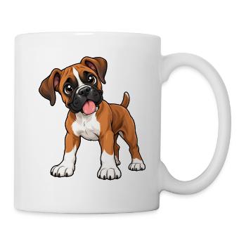 Boxer Kawaii Style – Süßer Hund - Tasse - Weiß - Rechts