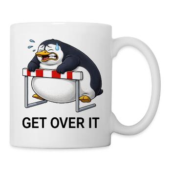 Süßer Pinguin Cartoon lustig Hürdenlaufen - Tasse - Weiß - Rechts