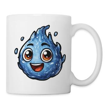 Kawaii Wassertropfen Smile - Tasse - Weiß - Rechts