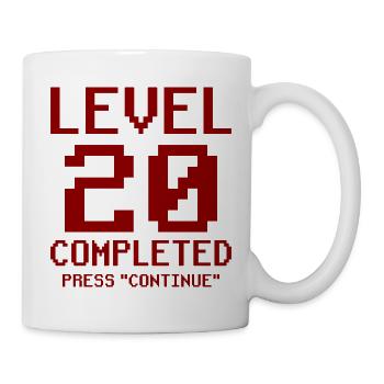 20. Geburtstag Geschenk Pixel - Tasse - Weiß - Rechts