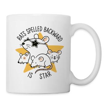 Rats rückwärts geschrieben ist Star - Tasse - Weiß - Rechts