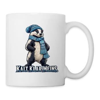 Panda Winterlook: Schal Mütze - Tasse - Weiß - Rechts