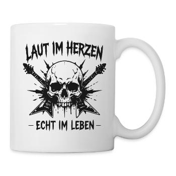 Laut im Herzen Skulls Gitarre - Tasse - Weiß - Rechts