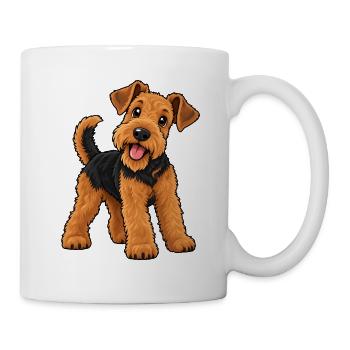 Airedale Terrier Kawaii Style – Süßer Terrier - Tasse - Weiß - Rechts