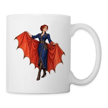 Vampir-Diva mit roten Flügeln - Tasse - Weiß - Rechts