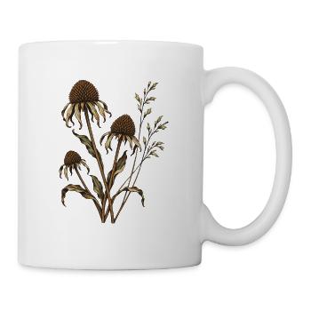 Herbst-Sonnenkohl-Samenköpfe - Tasse - Weiß - Rechts
