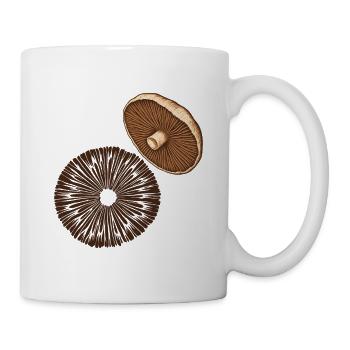 Pilzkiemen und Sporenabdruck - Tasse - Weiß - Rechts