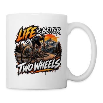 Das Leben auf zwei Rädern ist besser – Radfahren - Tasse - Weiß - Rechts