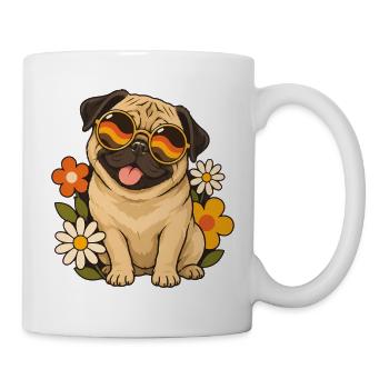 Mops Hund süßer Mops niedlicher Mops - Tasse - Weiß - Rechts