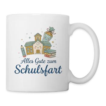 Schulstart Glücksillustration - Tasse - Weiß - Rechts