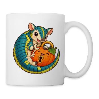 Kuscheliger Armadillo mit Kürbis-Schloss - Tasse - Weiß - Rechts