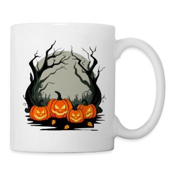 Halloween Pumpkin Circle im Mondlicht - Tasse - Weiß - Rechts