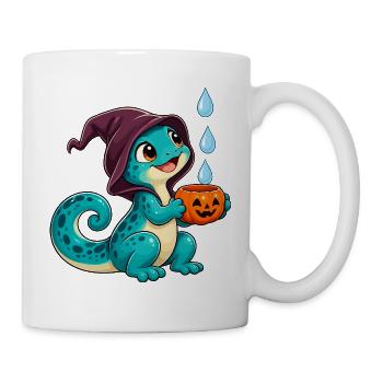 Kuscheldino Halloween Kürbis - Tasse - Weiß - Rechts