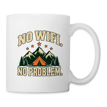 No WiFi. No Problem. – Retro-Campingmotiv - Tasse - Weiß - Rechts