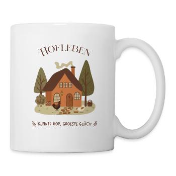 Hofleben Kleiner Hof Bauernhof Hühner Landleben - Tasse - Weiß - Rechts