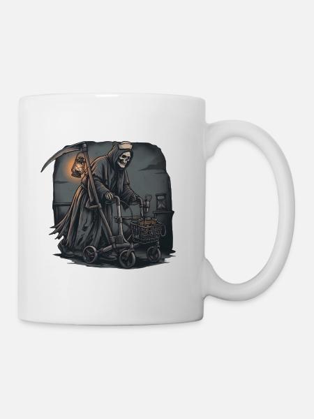 Sensenmann mit Laterne - Tasse - Weiß