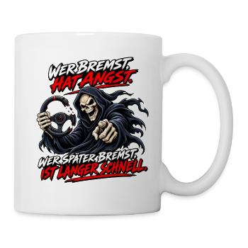 Angst vorm Bremsen Grim Reaper - Tasse - Weiß - Rechts