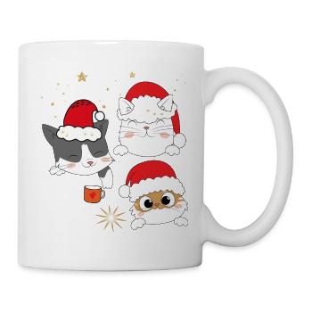 Katzen im Weihnachtsglanz - Tasse - Weiß - Rechts