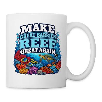 Great Barrier Reef Ozean Wildtierkunst Meereslebewesen - Tasse - Weiß - Rechts