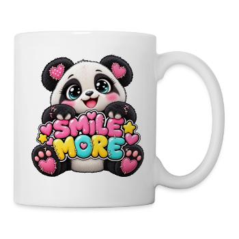 Panda Smile More Herz-Illustration - Tasse - Weiß - Rechts