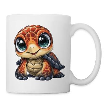 Kuschelige Schildkröte Pop Art - Tasse - Weiß - Rechts