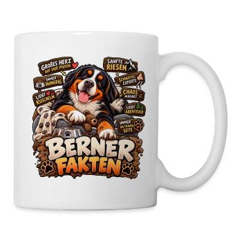 Berner Fakten - Großes Herz auf vier Pfoten - Tasse - Weiß - Rechts