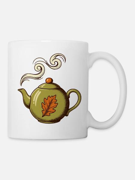 Teekanne mit Herbstduft - Tasse - Weiß