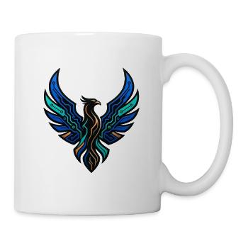 Cyber Phönix Gaming Logo Tech Adler Wappen - Tasse - Weiß - Rechts