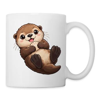 Seeotter Kawaii Style – Süßer Otter - Tasse - Weiß - Rechts