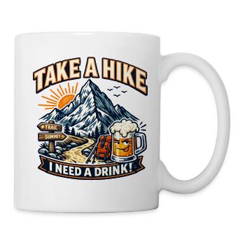 Take a Hike Genuss – Bergpfad Bier - Tasse - Weiß - Rechts
