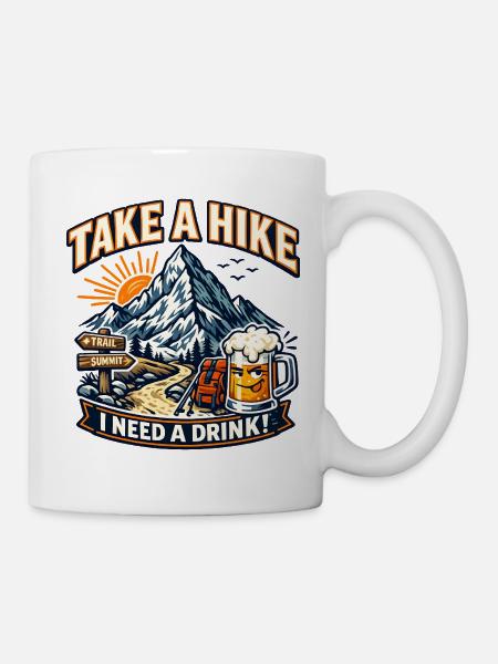 Take a Hike Genuss – Bergpfad Bier - Tasse - Weiß