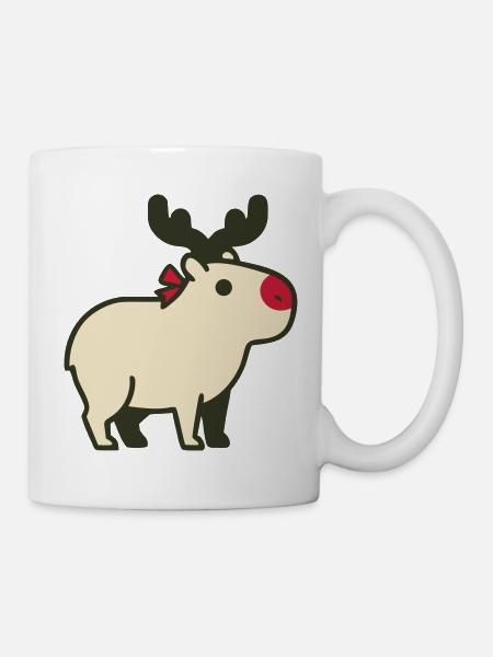 Weihnachts Rentier Illustration - Tasse - Weiß